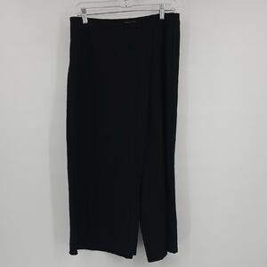 Eileen Fisher Fine Jersey Wrap Front Pants Black Women's Size S